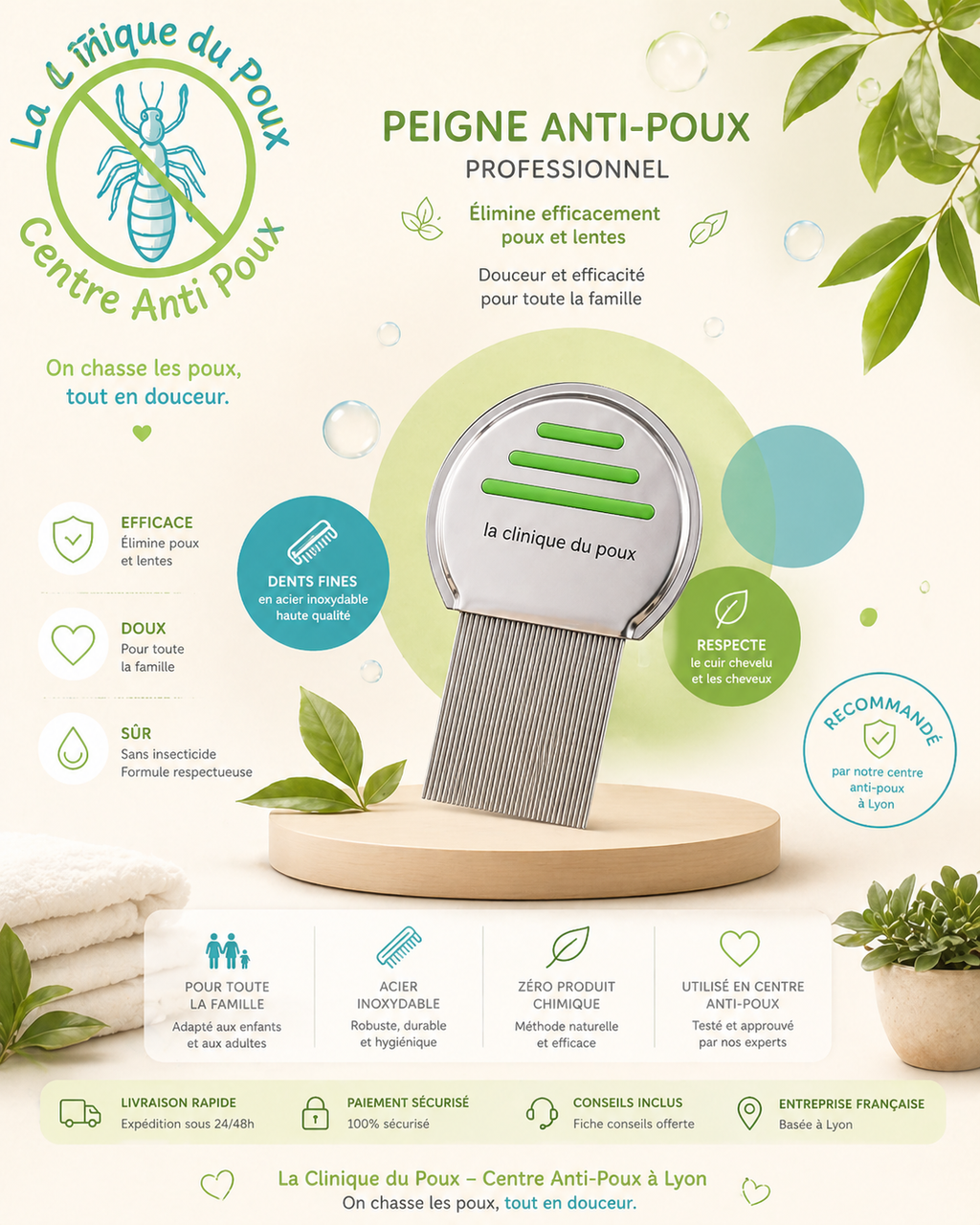 Peigne anti-poux – La Clinique du Poux